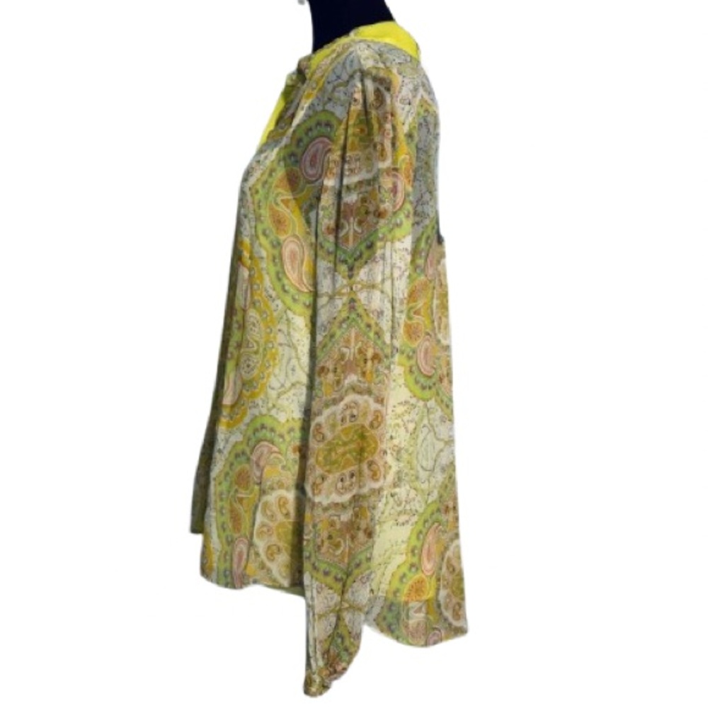 NWT ELIE TAHARI Exclusive Sheer Paisley Blouse Top Shirt Large New Designer Boho - Picture 3 of 16